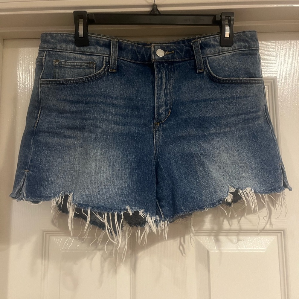 Joe's Jeans Distressed High-Rise Denim Shorts - Blue